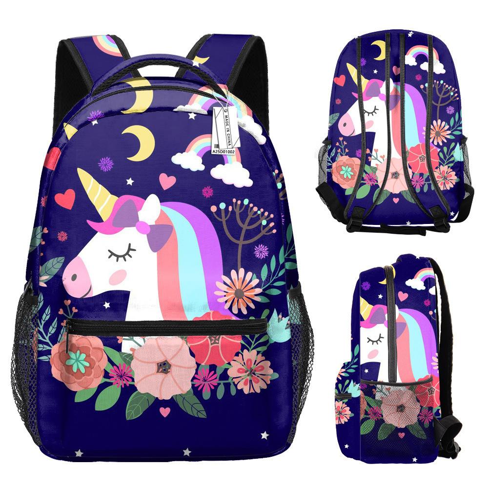 Classic Kpop Youthful School Bags Unisex Cool Unicorn Travel Bags 3D Print Oxford Waterproof Notebook Shoulder Backpacks