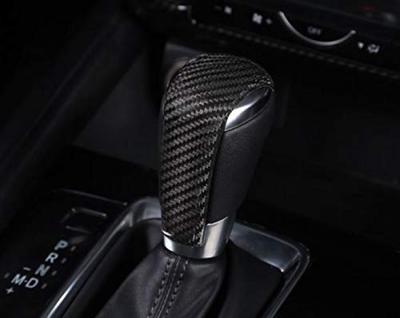 KADEKO AT Shift Knob Cover for Mazda Real Carbon Adhesive Demio/Axela/Atenza/CX-3/CX-5, Fiber, High-Quality Texture,