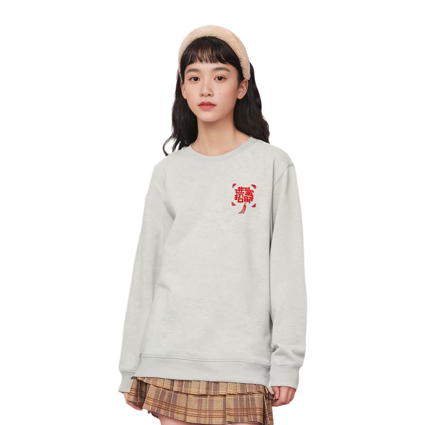 Li-Ning Sports Lifestyle Series Letter Print Round Neck Loose Fit Drop Shoulder Pullover Long Sleeve Sweatshirt Unisex sweatshirt AWDV669-4