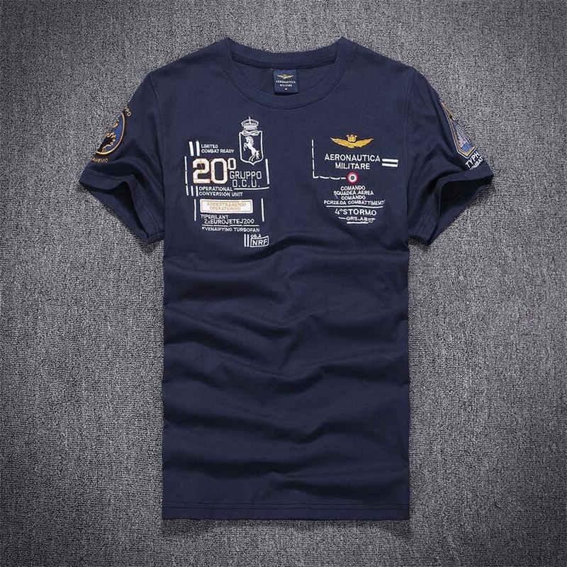Man Tees Air Force One Mens Embroidered Short Sleeve Tshirt Casual Cotton Tee For Men