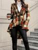 Elegant High-Low Plaid Button-Front Jacket with Flare Sleeves (2025)