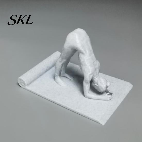 Compact Office Desk Accessory Yoga Shape Phone Stand, Creative Desktop Sculpture, Imitation Stone Space Saving Ornament Texture Decorative Ornament,