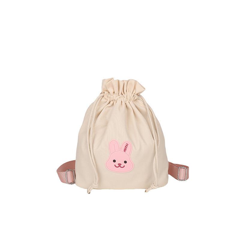 Adorable Unisex Kids Canvas Backpack Featuring Cute Bear Design With Breathable Comfort