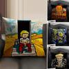 Famous Rapper AAsen Cool Cushion Cover Natural Linen Organic Fabric DoubleSided Printing Sofa Home Decor Gift Pillow Case