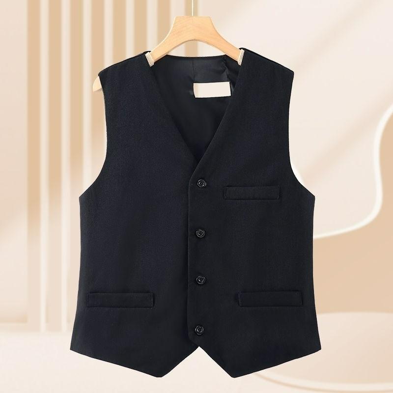 

Spring and Autumn Mother Vest Suit Solid Color Short Vest Loose All-match Thin Jacket Top 5XL