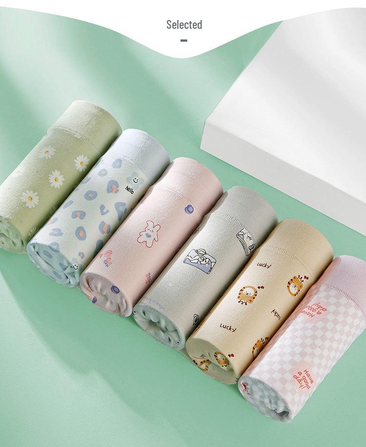 Cotton Printed Mid-Waist Women's Underwear - Cute Thongs