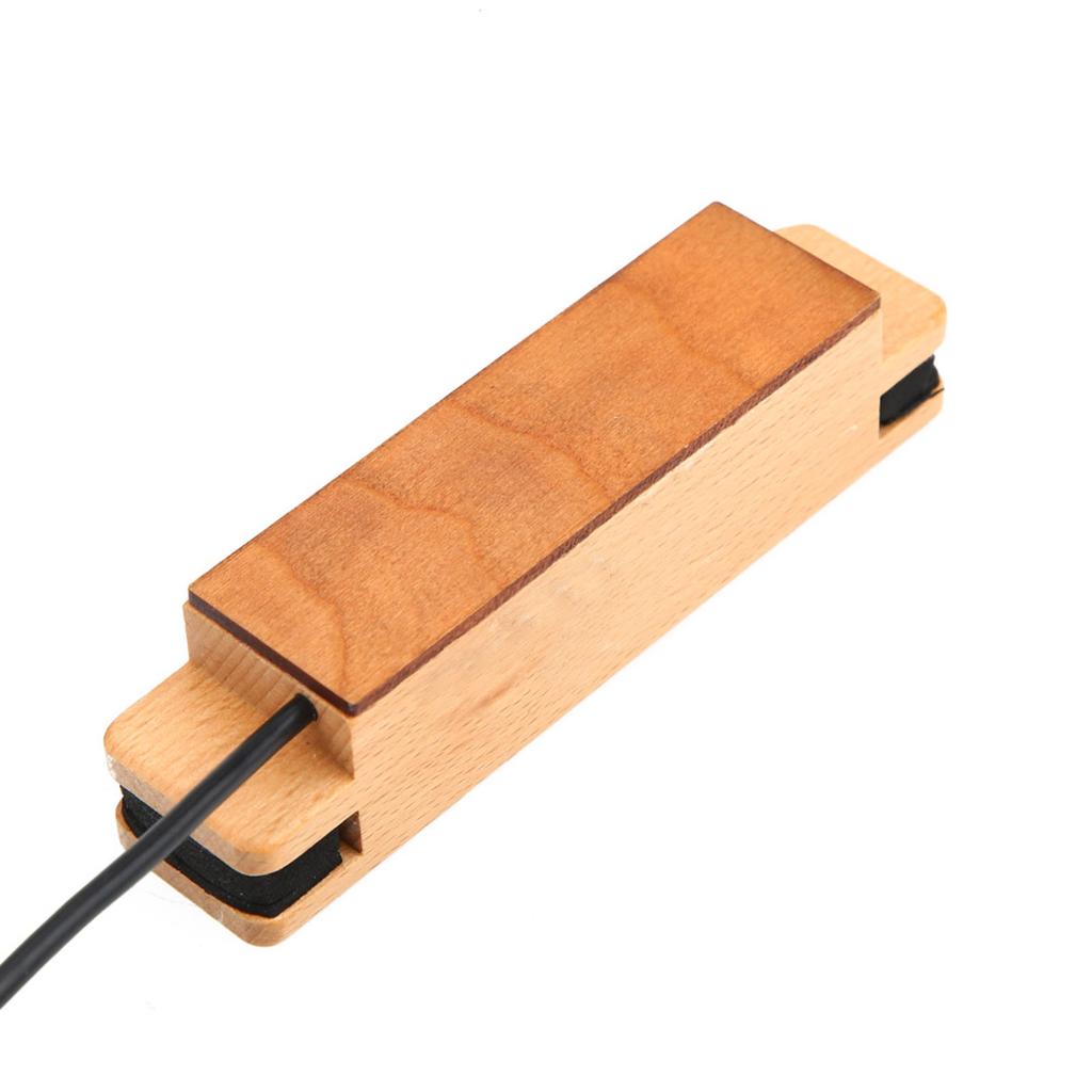 Wooden Passive Magnetic Closed External Pickup 6.35mm Plug for Acoustic Folk Guitar