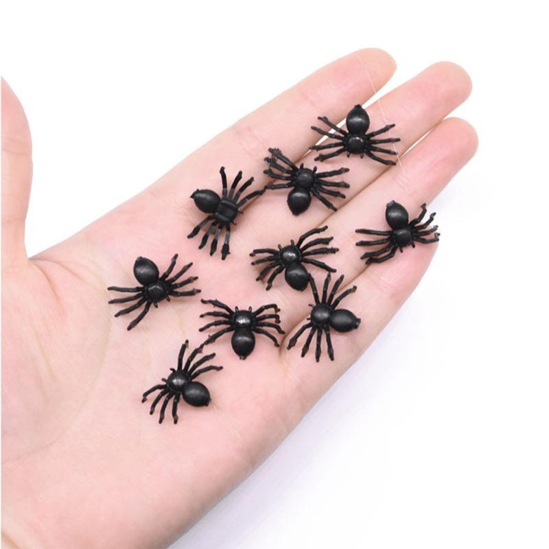50 PCS Mini Plastic Spiders Small Fake Spiders Scary Realistic Spiders for Halloween Prank Props Decorations