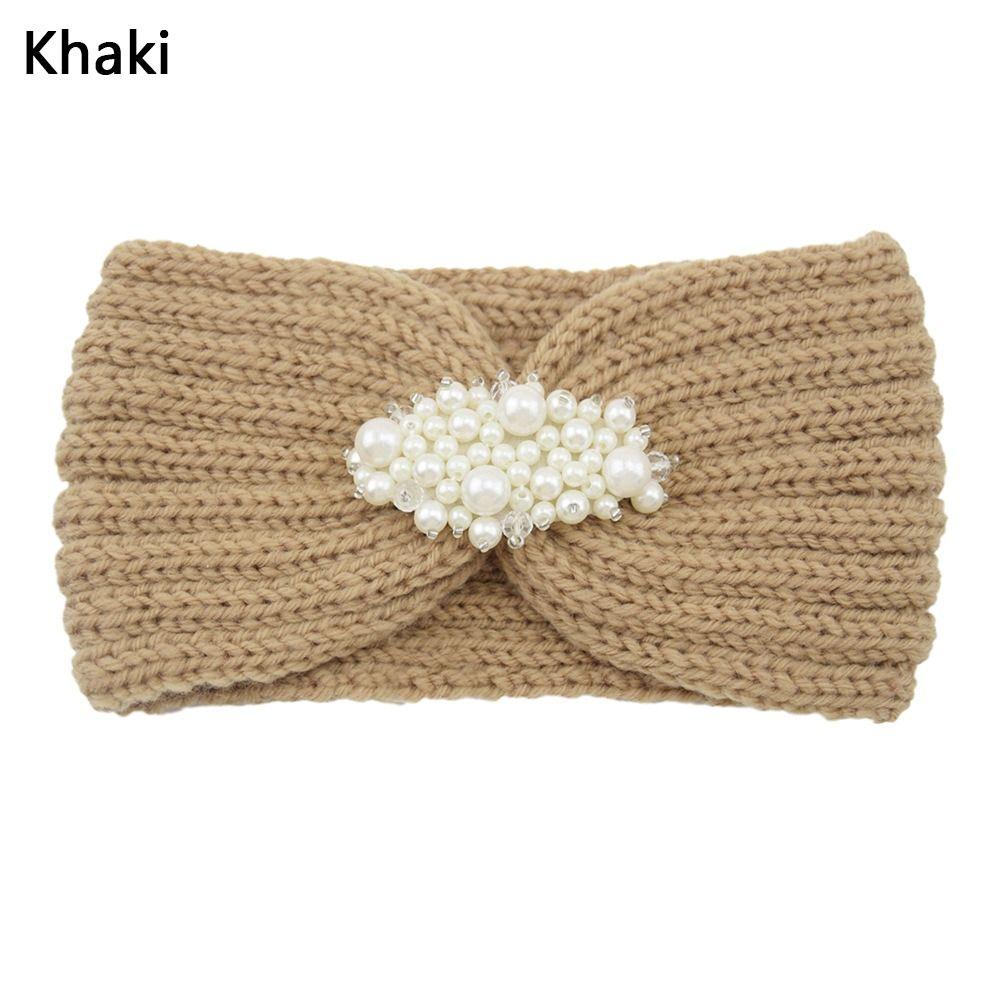 

Women Crochet Woolen Knitting Turban Knitted Headbands Wide Hairband Head Wrap