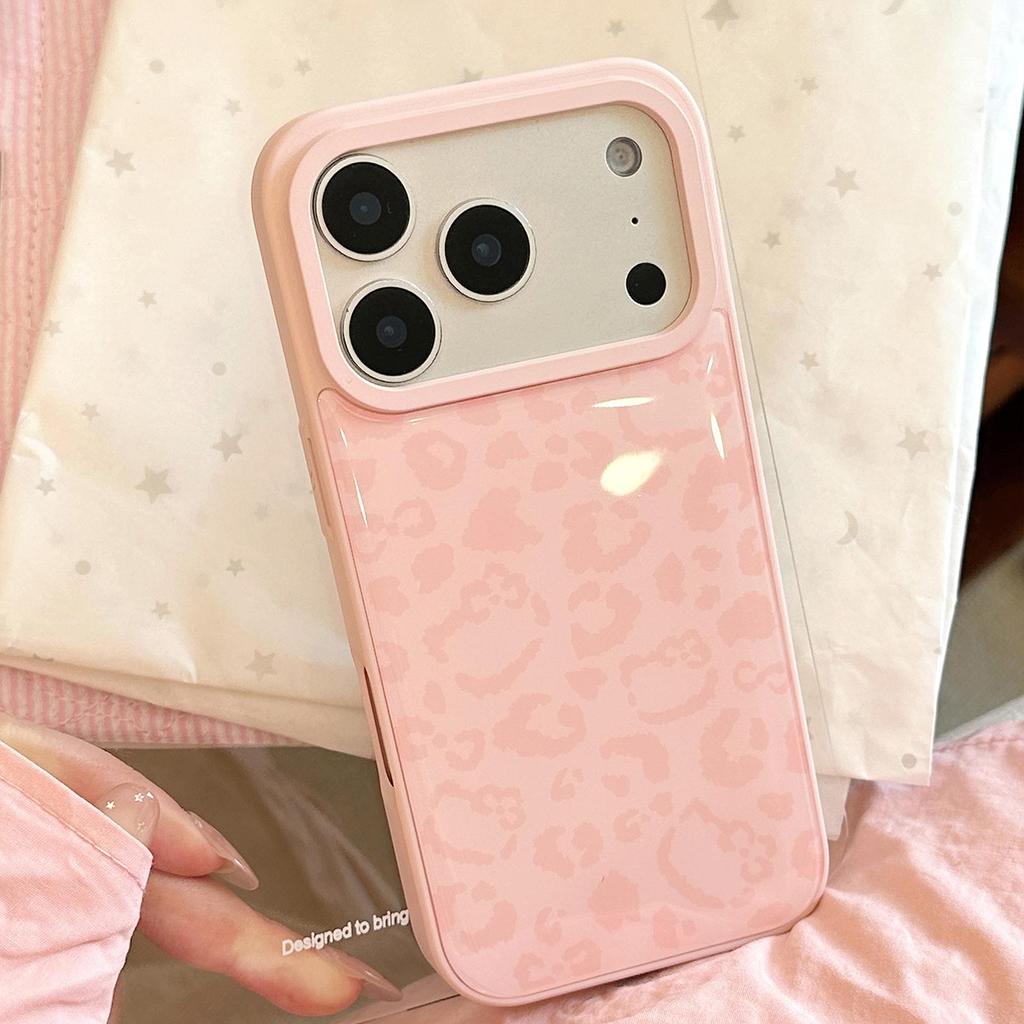 Pink Leopard Print Phone Case for iPhone 15, iPhone 16, iPhone 17 Pro Max