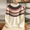 Maglione in Lana Fair Isle per Bambini - Spesso, Caldo, Stile Retro Rosso per Autunno/Inverno Ragazzi e Ragazze