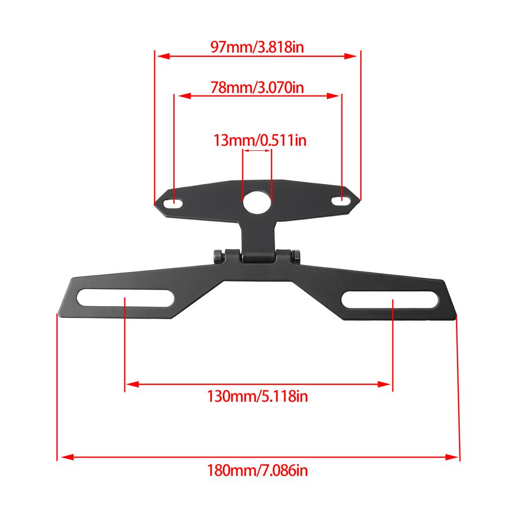 Motorcycle License Plate Bracket Taillight Bracket Foldable License Plate Frame Bracket Enduro Motocross Scooter Modified Parts