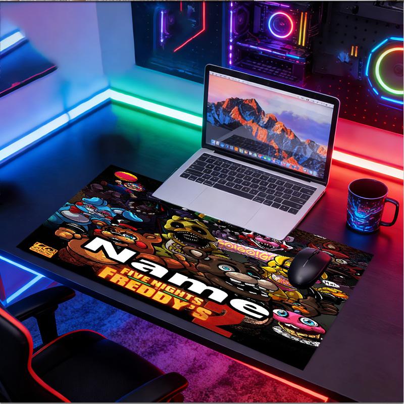 Özel İsimli Kişiselleştirilmiş Five Nights at Freddy's Desenli Mouse Pad, Dizüstü Bilgisayar Masa Matı, Ev için Dekoratif Masa Matı Klavye Altlığı Hediye