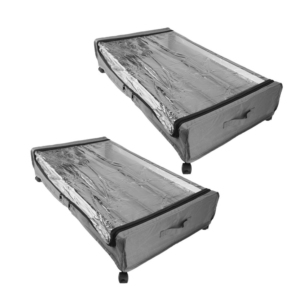 Rolling Under Bed Container Space Saving Easy Pull Out Versatile Underbed Shoe Storage Organizer