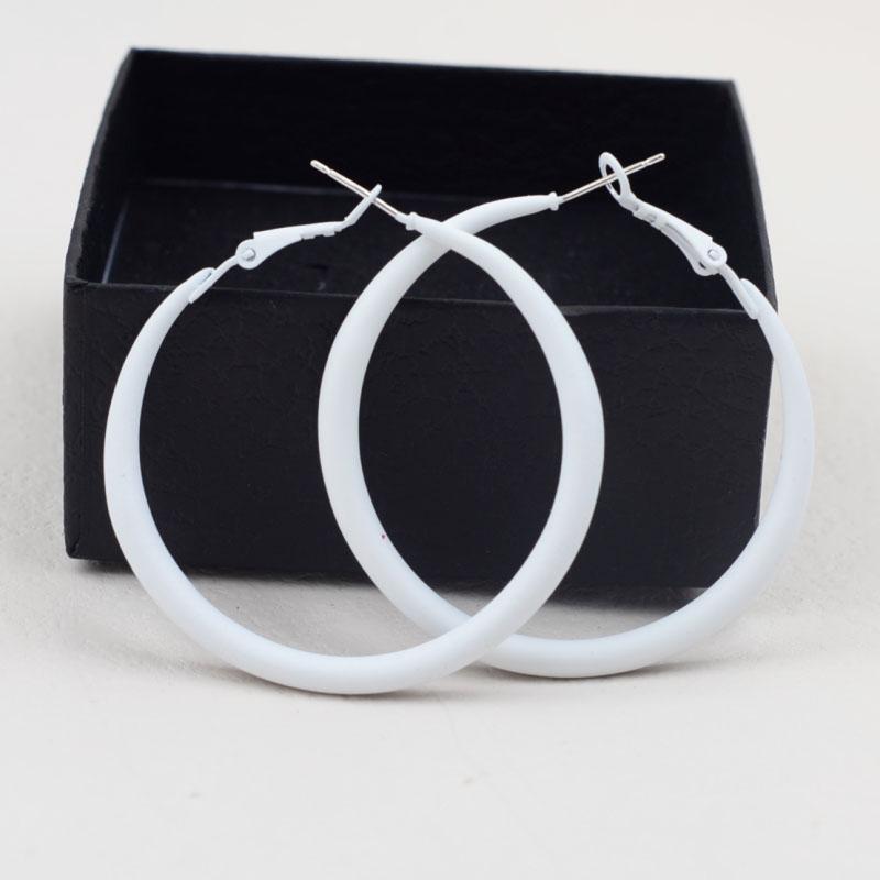 Fashion New Women's Hoop Earrings Red Pink Blue Green Smooth Loop Earrings for Female Exaggerated Ear Zircon Unusual Earrings