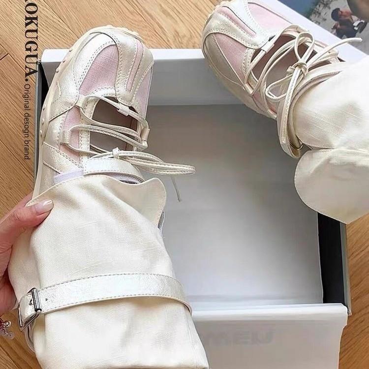 Fashion retro square pants shoes light ** fork straps casual single shoes women's summer ballet Mary Jane shoes