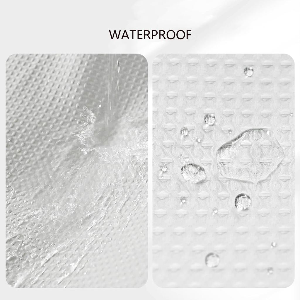 3D Thickened Waterproof Strap with Iron Hook Bathroom Mildew Proof Fabric Partition Curtain Shower Curtain