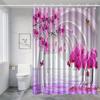 Rideau de douche Orchidée Orchidée Rose Reflet de l'eau Tunnel Art Design Fantaisie Décor Élégant Tissu Imperméable Ensemble Rideau de Bain