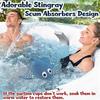 Turtle Shape Bathtub Water Cleaner Reusable Oil Absorbing Sponge Hot Tub Scum Absorber  Pool