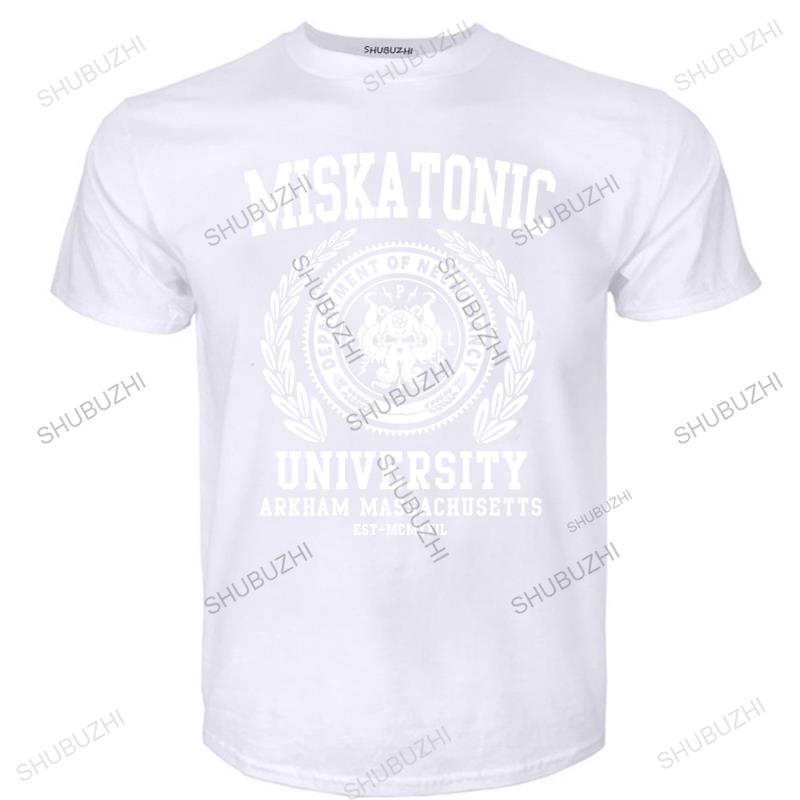 Male Black Tshirts Cthulu And Lovecraft Miskatonic University T Shirt for Unisex Call Of Cthulhu Necronomicon Funny Tees Crewneck S