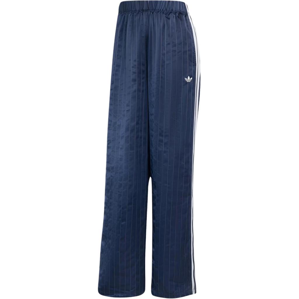 Adidas Originals Striped Elastic Waist Pocket Casual Pants Women Bottoms Night-Blue KD2296