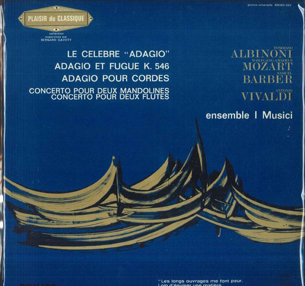 LP Record ENSEMBLE I MUSICI  Le Celebre Adagio  Vivaldi Concert 836903DSY PHILIPS France Classical Used