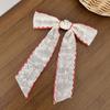Lace-trimmed Lace Hair Clip Long Tail Bow Ribbon Hair Clip  For Women and Girls