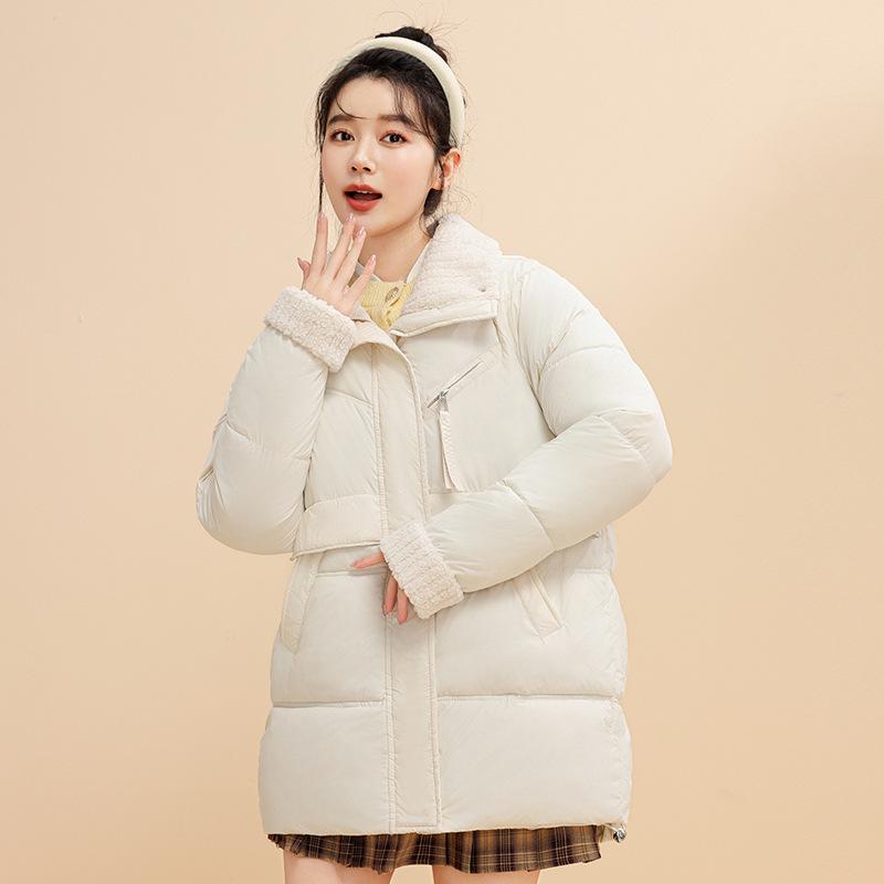 Mid-length Cotton Jacket Women's New Korean Version Loose Lazy Style Padded Jacket Thickened Down Padded Jacket Winter Coat