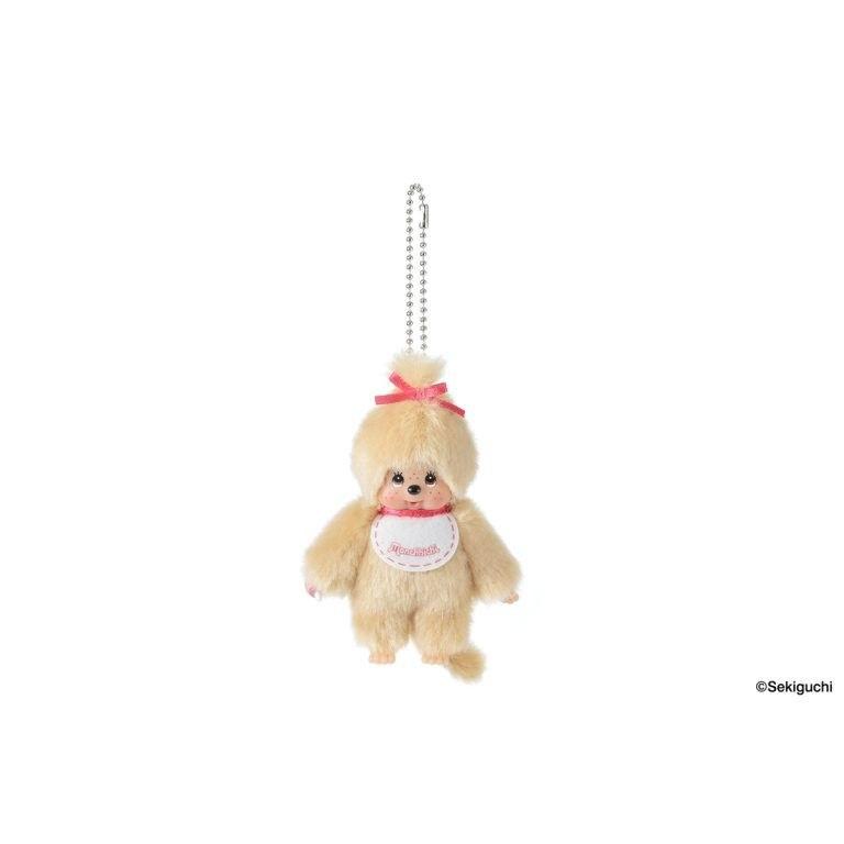Monchhichi keychain mini beige girl plush key holder cute Sekiguchigenuine productgift present