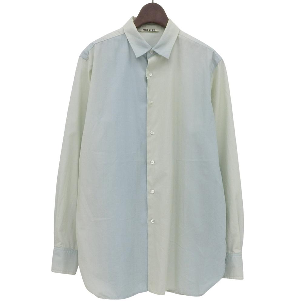 AURALEE Washed Finx Twill Gradation Dyed Shirts, Men's Light Blue Long Sleeve Shirt, A20Stainless Steel03GN, 20Stainless Steel Tops 0 Light blueUsed