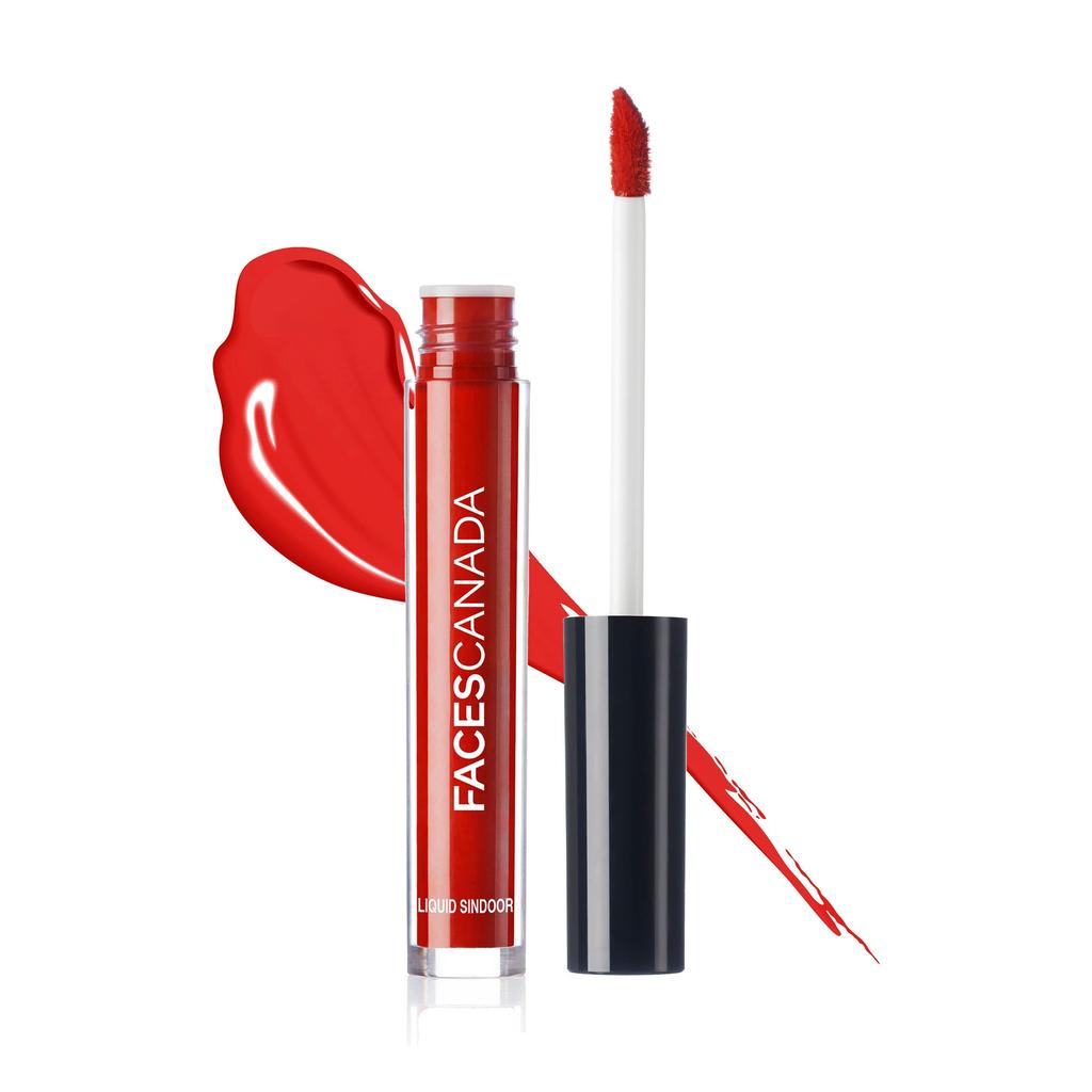 FACES CANADA Liquid Sindoor - Red, 2.5 Ml | Highly Pigmented Rich Color | Quick Drying & Long Lasting | Velvet Matte Finish | Water-Proof | Smudg