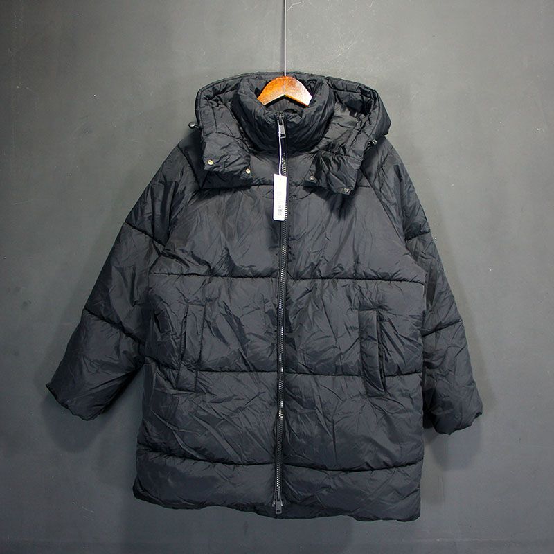 

Зимняя европейская и американская куртка из плотного хлопка с капюшоном черного цвета Black S (Bust size 104)