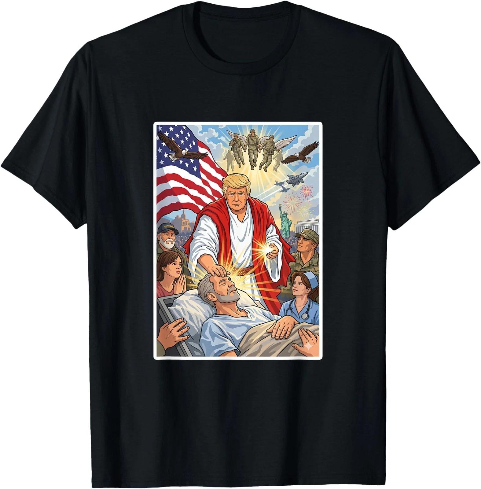 Trump as Jesus Patriotic Graphic Funny Men Women T-Shirt M