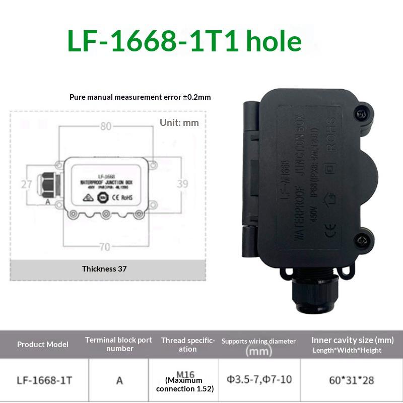 IP66 Waterproof Junction Box with 3mm-6.5mm Cable Connector Sealed Flame Retardant for Garden Security Camera Wiring