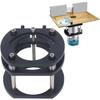 Élévateur de défonceuse réglable 54 mm – base alliage d'aluminium noire, manivelle