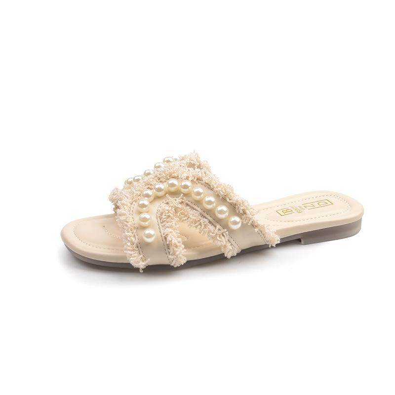 Xiaoxiangfeng Cool Slippers Women's Outer Wear In the Summer of 2025 New Niche Design Sense Pearl Seaside Beach One-word Drag