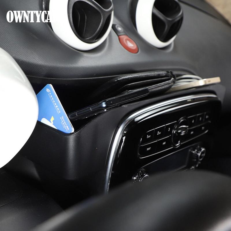 Dla Mercedes Smart 453 fortwo 2016-2026 Samochodowy Organizer Pudełko do Przechowywania w Szczelinie Konsoli Środkowej Tacka Akcesoria do Przechowywania w Drzwiach Samochodu