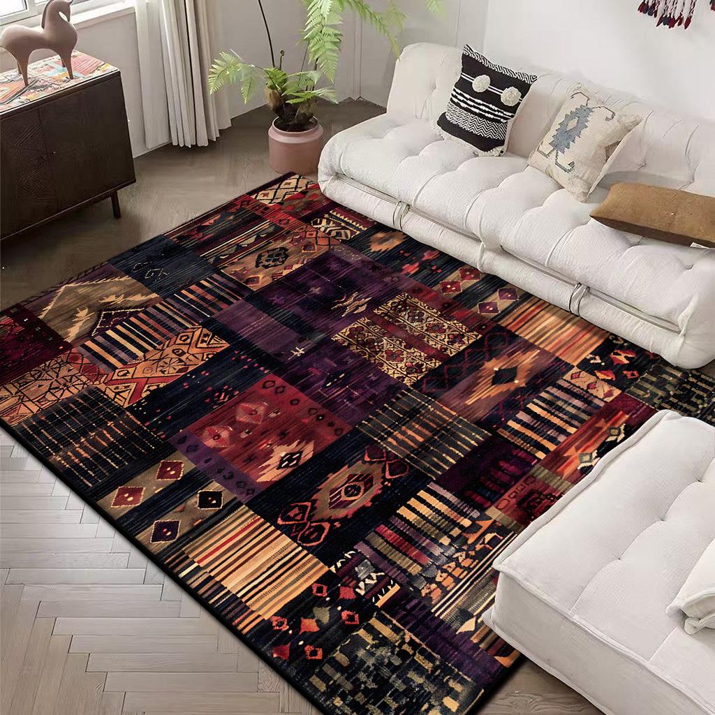Living Room Decoration Carpet Large Area Retro Abstract Sofa Area Rug Nordic Style Bedroom Cloakroom Floor Mat Washable Non-slip