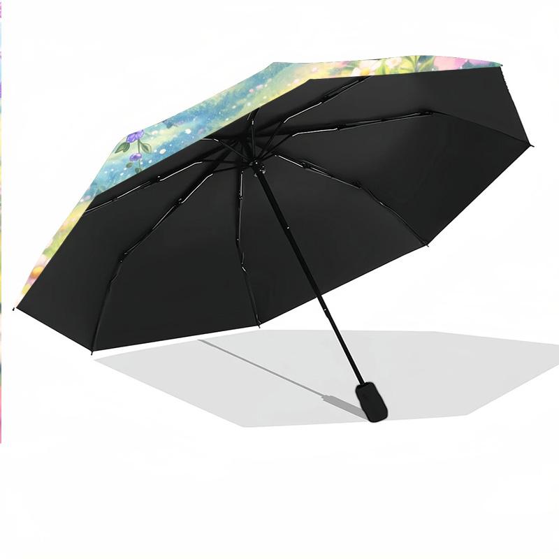 Custom Text Automatic 8 Bone Umbrella, Portable Sun Rain Protection UmbrellaKuromi