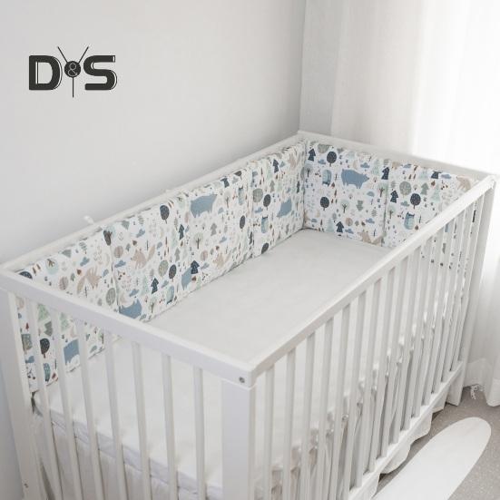 6-teilige Krippeneinlage zum Zahnen, 11,8 x 11,8 Zoll, Antikollisions-Babybett-Stoßstangenpolster, Krippenseitenschutz, Kinderbettschienenschutz