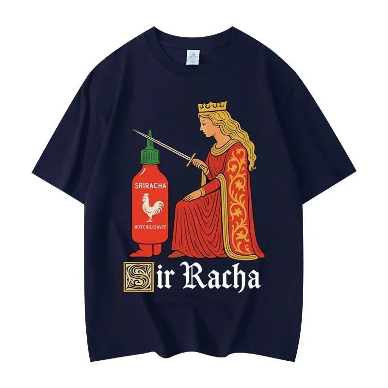 Men's chili sauce funny pattern printed high-quality 100% cotton short-sleeved loose Y2k fashion top