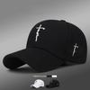 Embroidery English Cross Casual Baseball Cap Men's Women's Youth Adjustable Hat