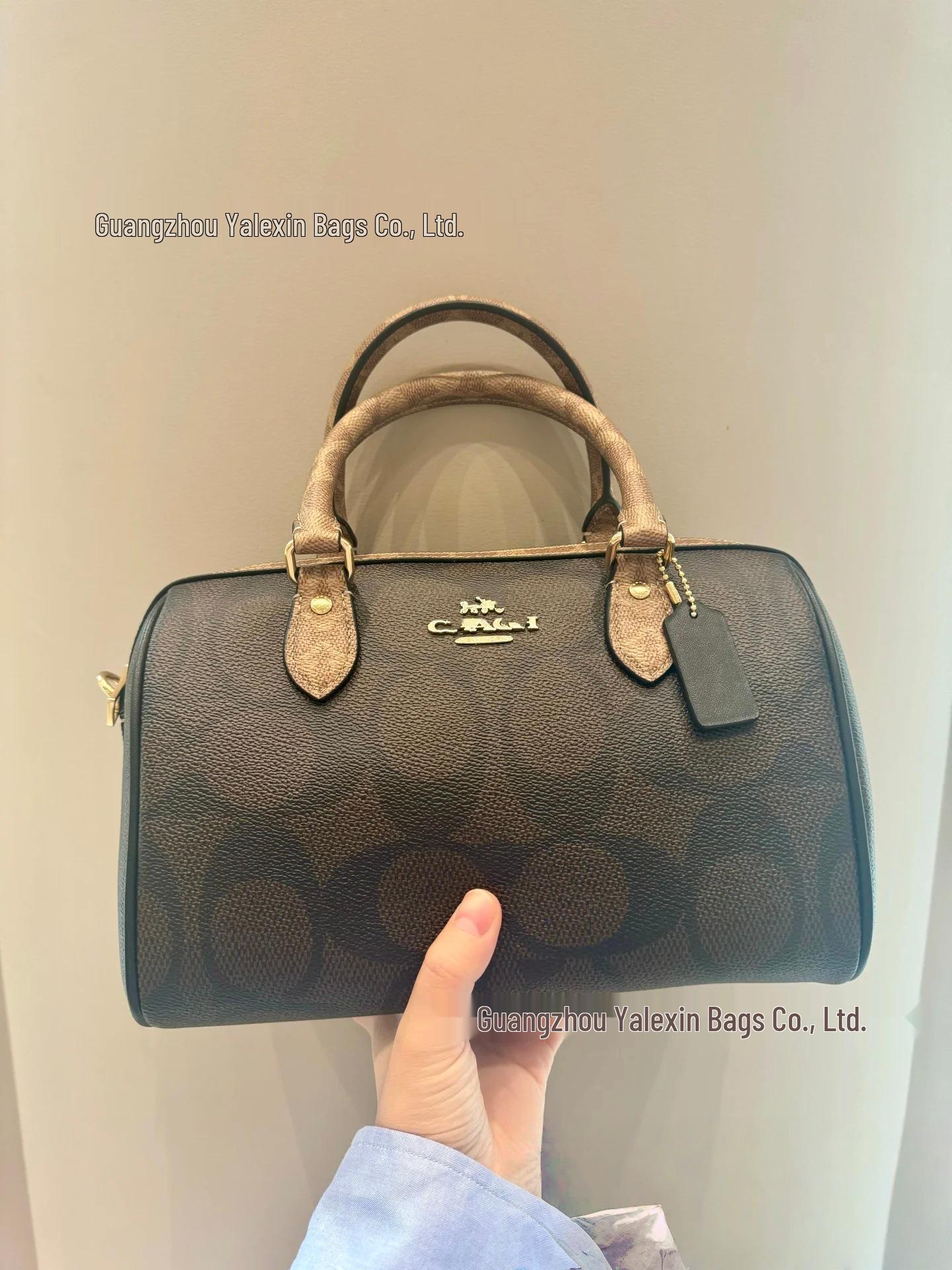 

Coach Rowan 25 Boston Pillow Bag: Classic Monogram Large-Capacity Handbag & Shoulder Crossbody Bag 25*15*17