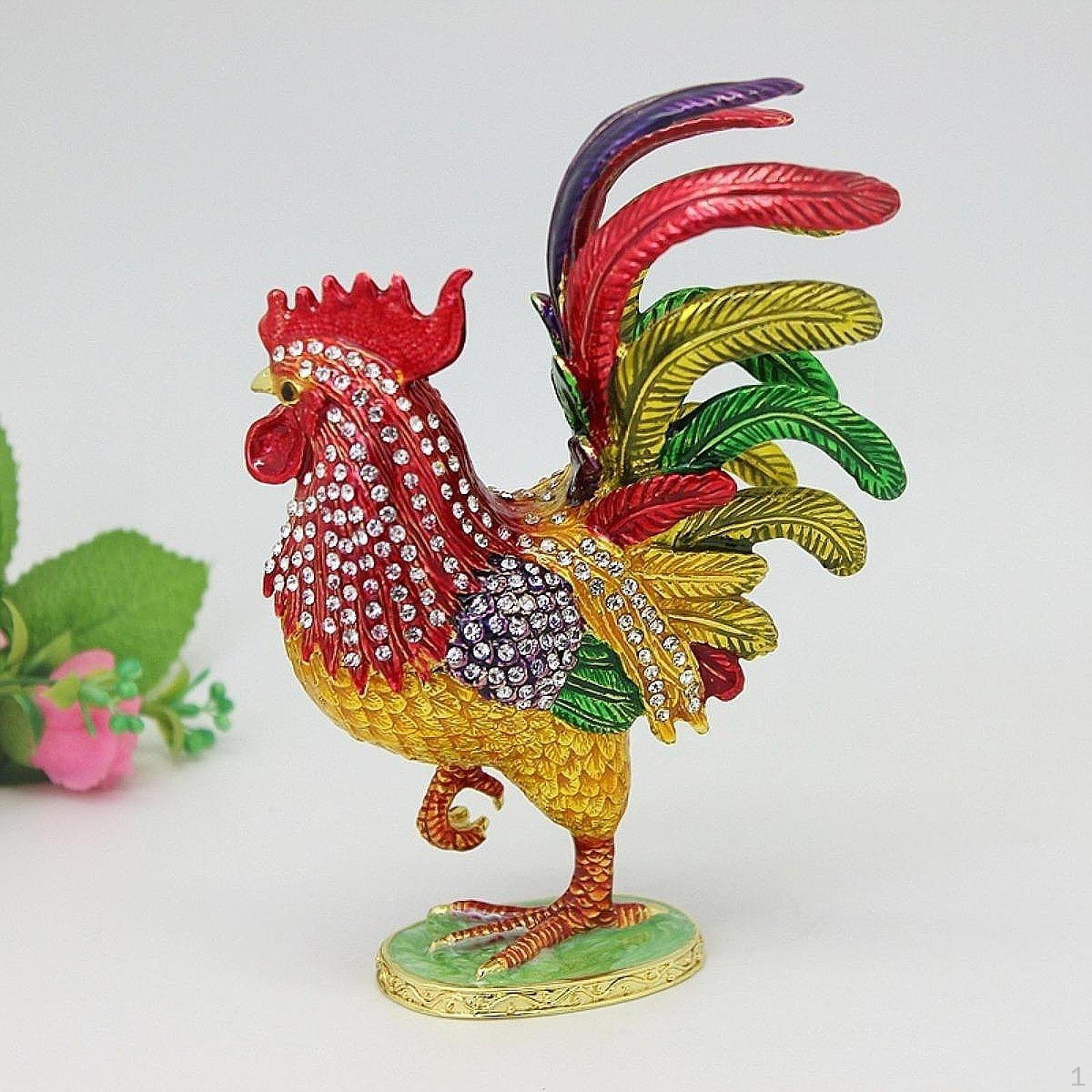 

Шкатулка для украшений Статуэтка петуха Украшение Фигурка Подарки Портативный держатель Органайзер Хранение Multi