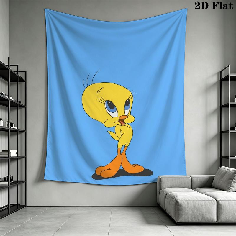 Tweety Bird Wall Tapestry Aesthetic Wall Hanging Printed Fabric Blanket Decorative Tapestries for Bedroom Living Room Home Decor