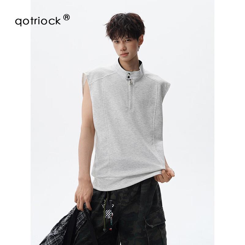 QOTRIOCK Летний топ-майка без рукавов 3XL серый