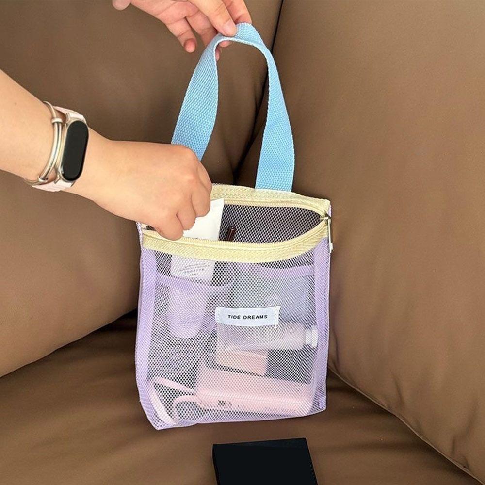 Portable Mesh Toiletry Bag Large Capacity Makeup Bag Gifts Beach Bag