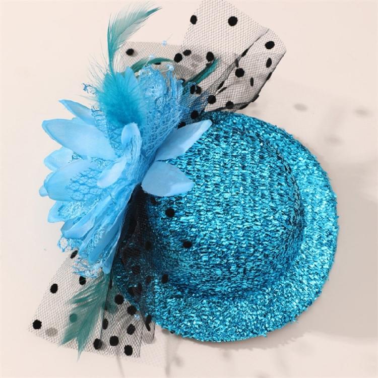 Mesh Flower Fascinator Hair Clip Adult Costume Accessory Barrettes for Teaparty
