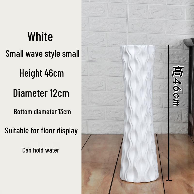 Large Modern Nordic Ceramic Floor Vase: Black & White Minimalist Design for Dried Flowers and French Arrangements In Living Room