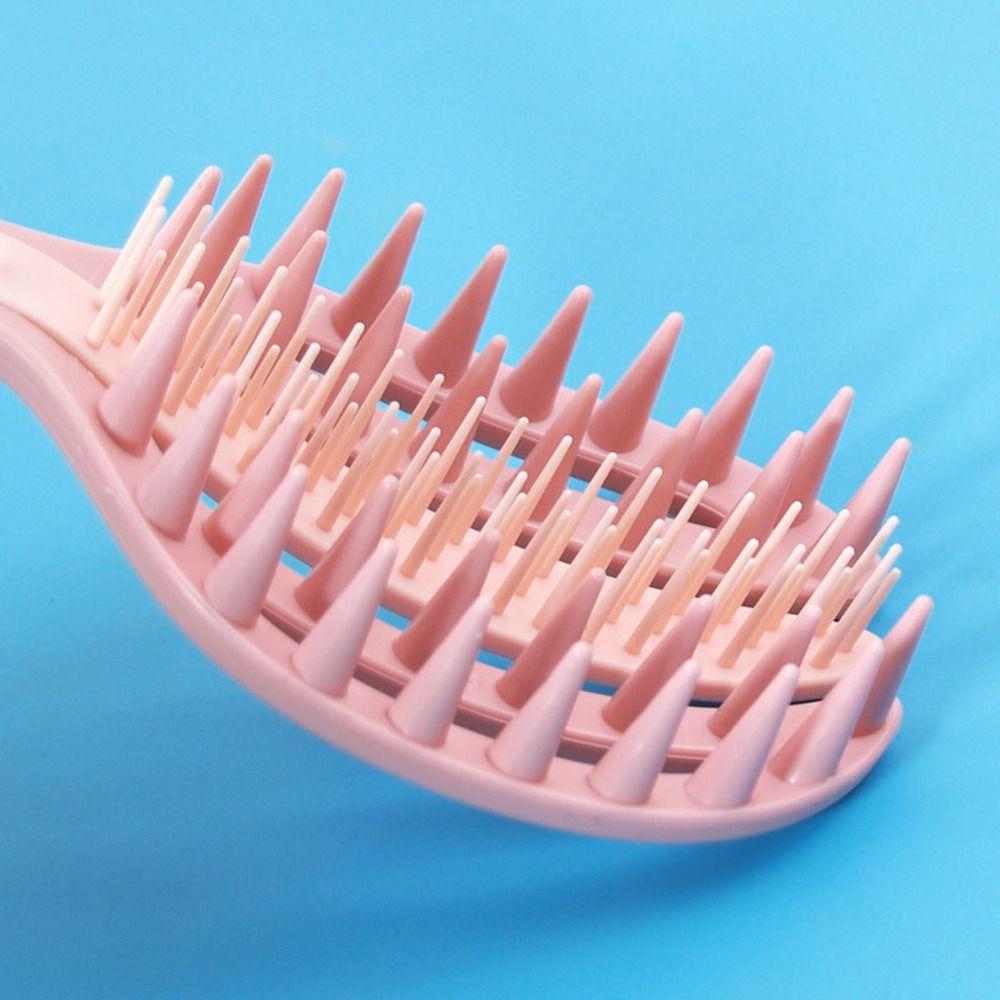 Plastic Hairdressing Comb Pink Purple Openwork Comb High Quality Hair Straightening Comb  Wash Hair